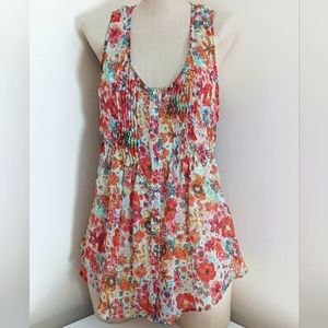 American Rag• Foral Sheer Sleeveless Top Sz M
